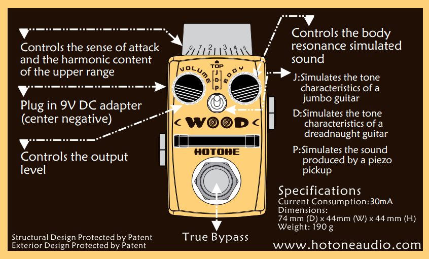 Hotone Wood - Effect Pedal