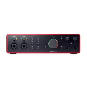 Focusrite Scarlett 16i16 4G – חזית עם כניסות קומבו ובקרי שליטה