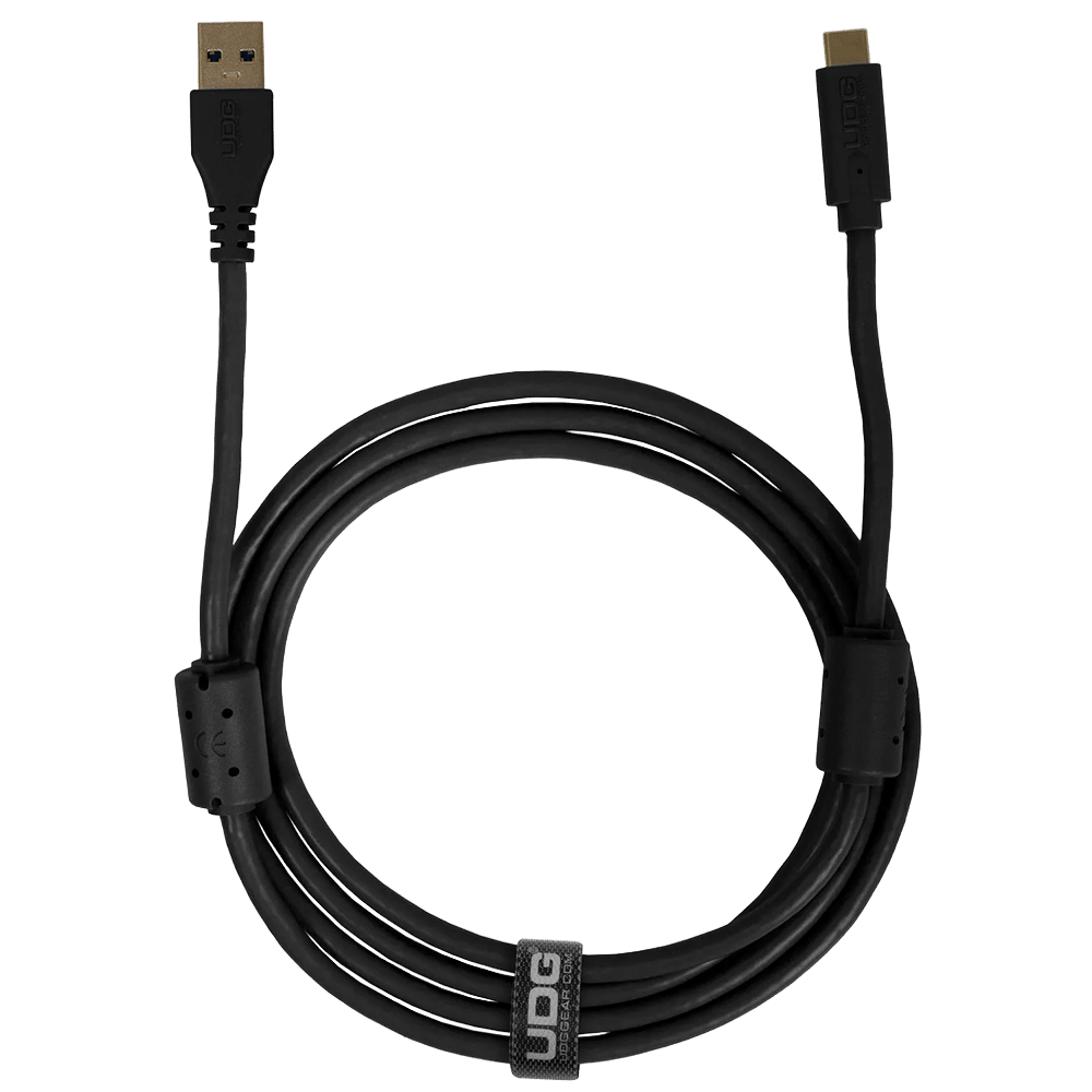 כבל UDG USB 3.2 C-A Straight 1.5M – מבט חזית שחור