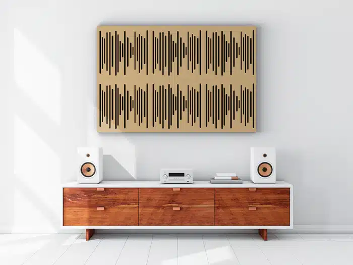 VicPattern Ultra Wavewood MKII בצבע עץ על קיר לבן