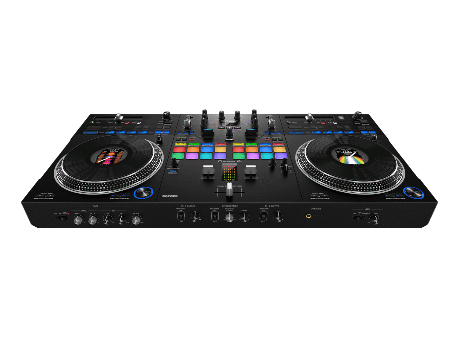 DDJ-REV7 – קונטרולר 2 ערוצים עם פדים RGB ו־Stems