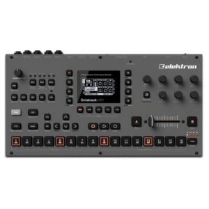 Elektron Octatrack MKII מבט חזית עם מסך OLED וכפתורי שליטה