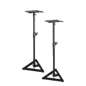 זוג סטנדים רצפתיים למוניטורים עד 8″ בגובה אמצעי מול עמדת אולפן