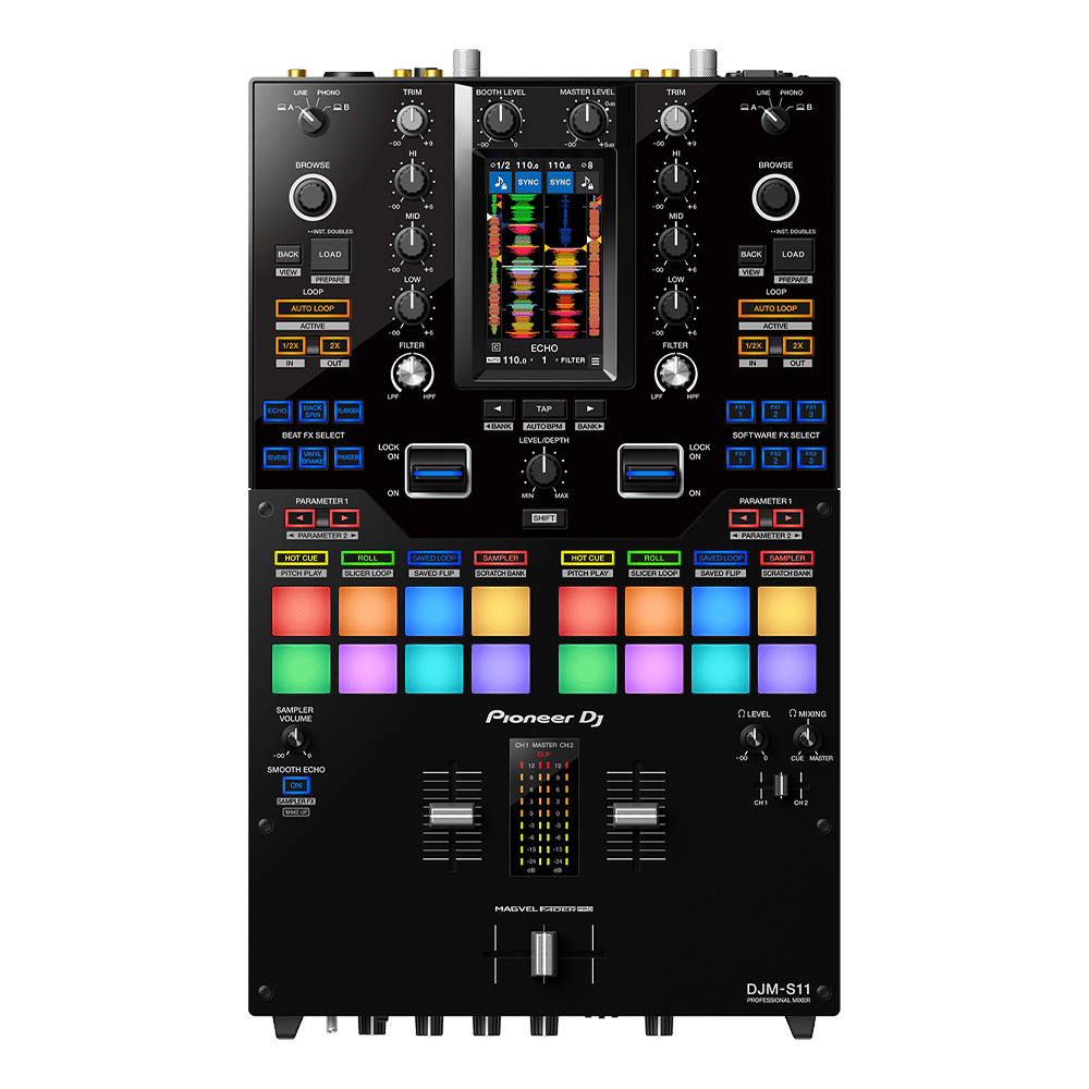 Pioneer DJM-S11 – מיקסר Battle דו-ערוצי עם מסך טאצ'