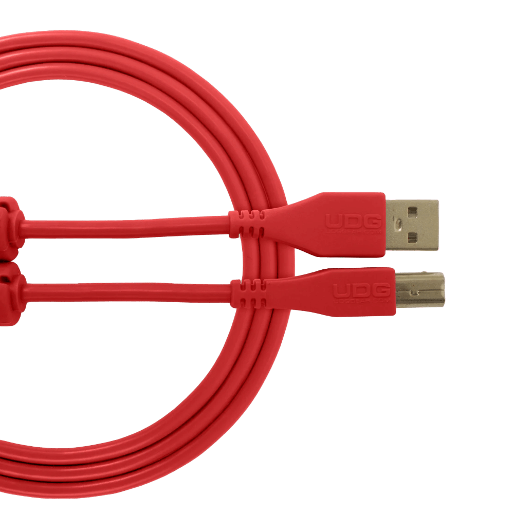 כבל UDG Ultimate Audio Cable USB 2.0 A-B Straight אדום– מבט כללי על הכבל.