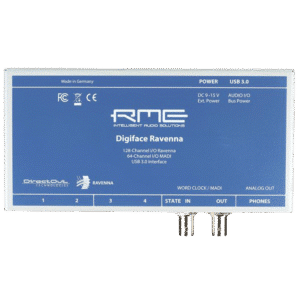 RME Digiface Ravenna – תצוגת חזית עם חיבורי רשת