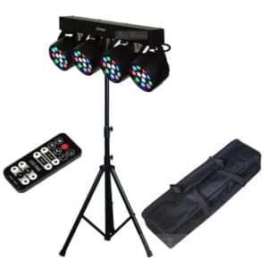 Apextone 4 PAR LED סט תאורה מלא מבט קדמי