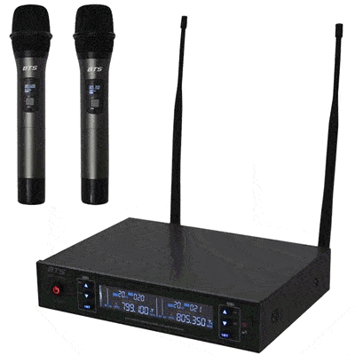 סט המיקרופונים האלחוטי BTS IU-2065-7 עם שני מיקרופונים ומקלט