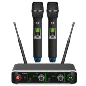 סט המיקרופונים האלחוטיים ICM 2065-2081B עם שני מיקרופונים ומקלט