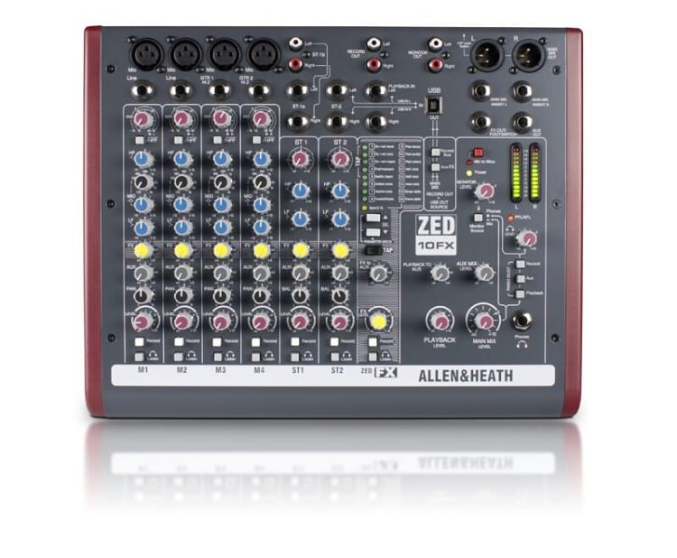 Allen & Heath ZED-10FX מיקסר אנאלוגי מבט קדמי