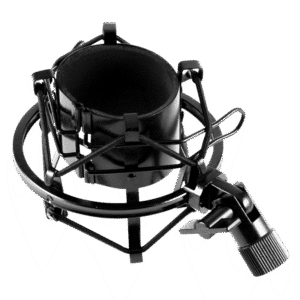 מתאם MXL 57 Shockmount מונח על שולחן אולפן