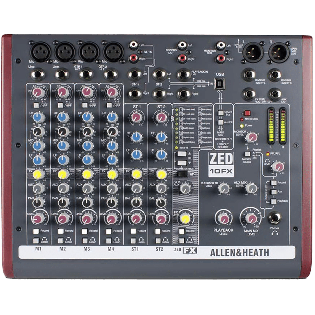 Allen & Heath ZED-10FX מיקסר אנאלוגי מבט קדמי