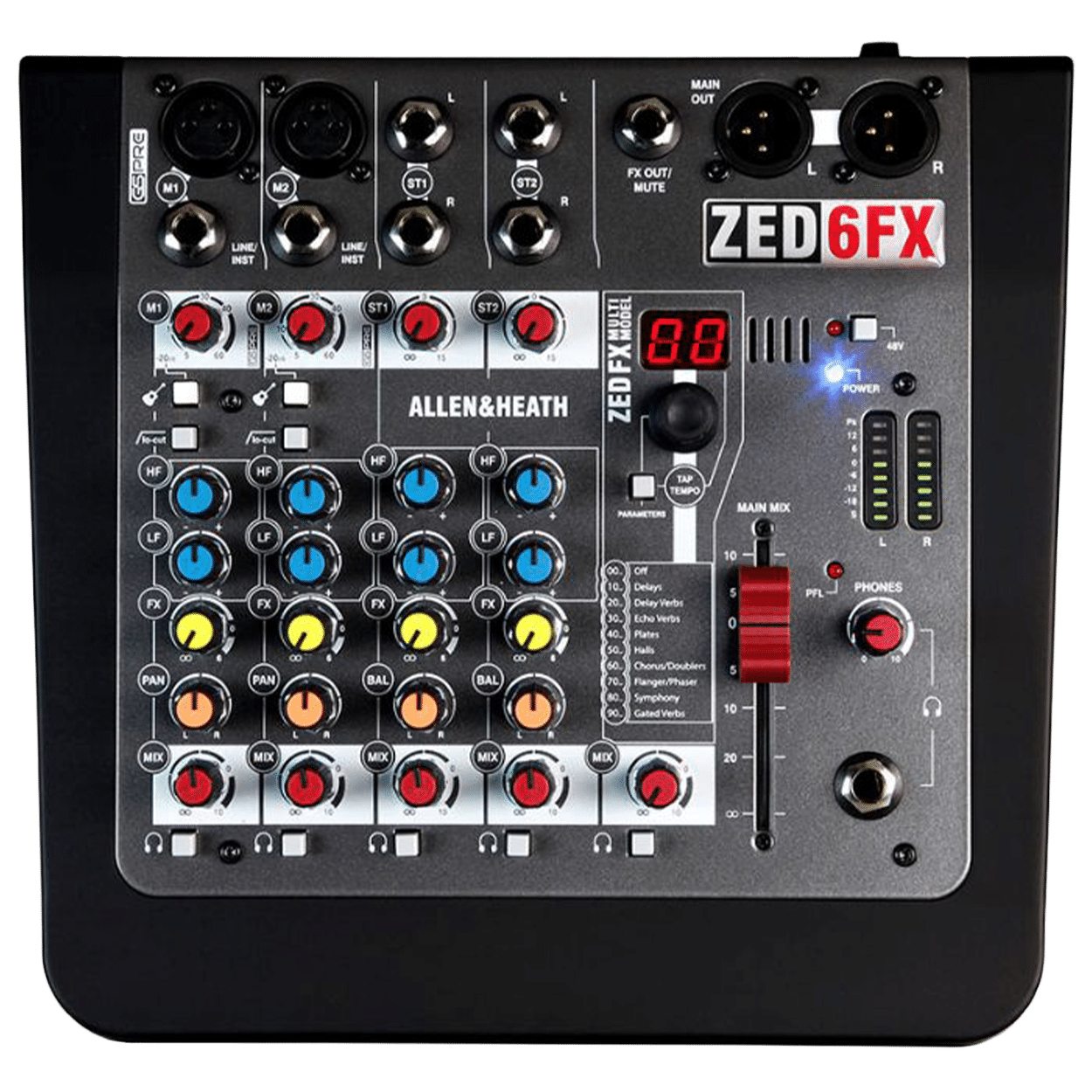 Allen & Heath ZED-6FX מיקסר אנלוגי קומפקטי מבט קדמי