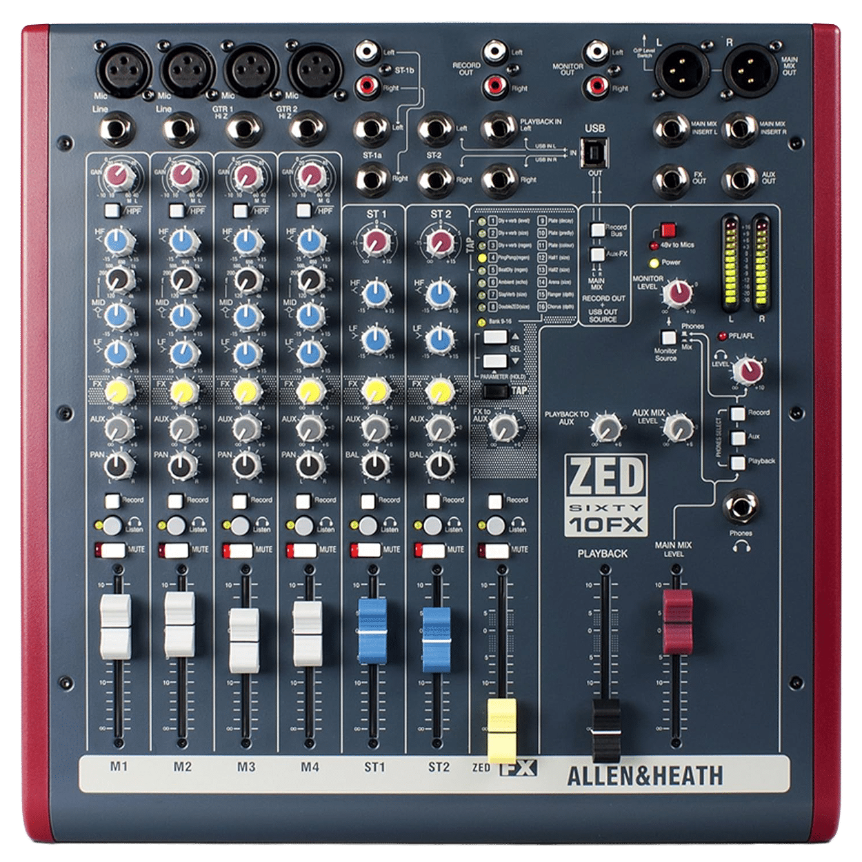 Allen & Heath ZED60-10FX מיקסר אנאלוגי מבט קדמי