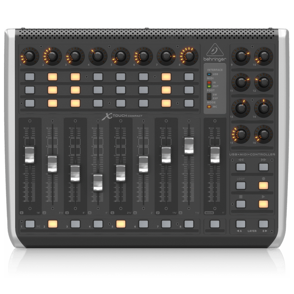Behringer X-Touch Compact קונטרולר משטח שליטה מבט קדמי
