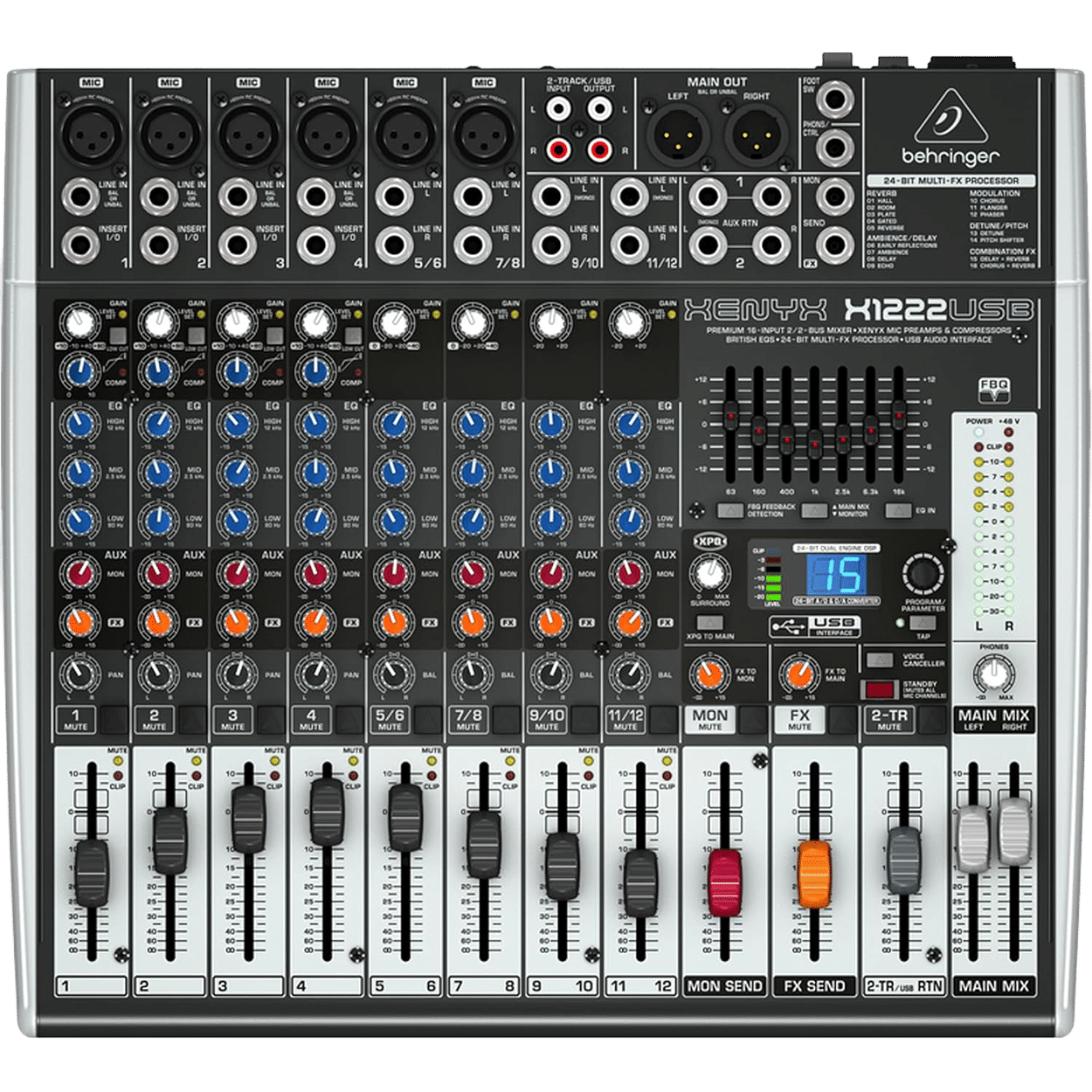 Behringer XENYX 1222FX מיקסר אנלוגי מבט קדמי