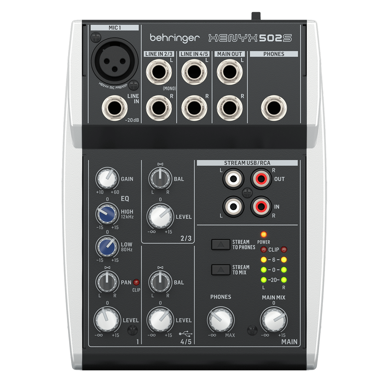 Behringer XENYX 502S מיקסר קומפקטי מבט קדמי