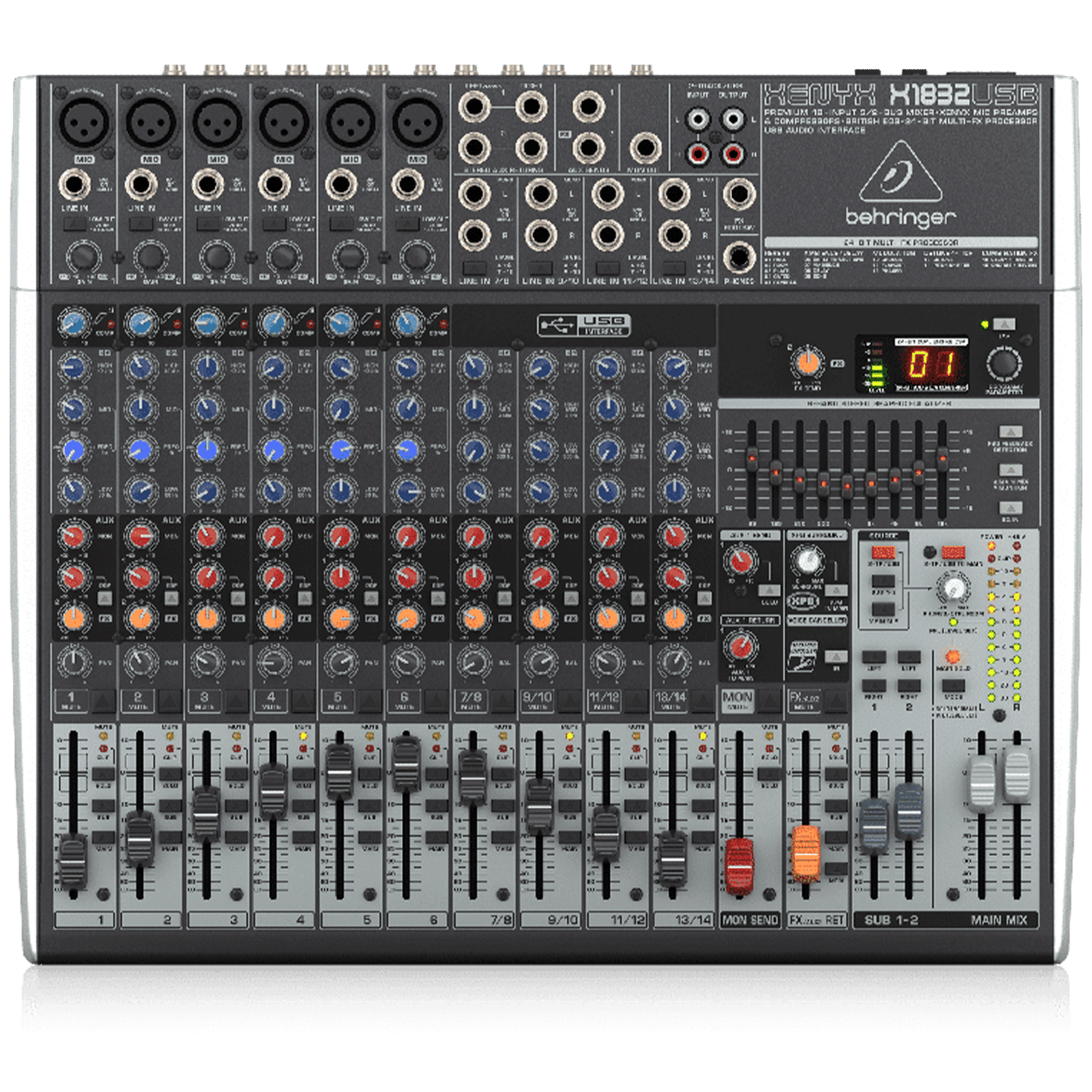 Behringer XENYX X1832USB מיקסר אנלוגי מבט קדמי