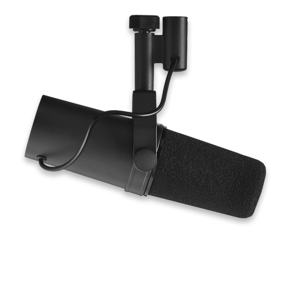 מיקרופון Shure SM7B על זרוע שידור