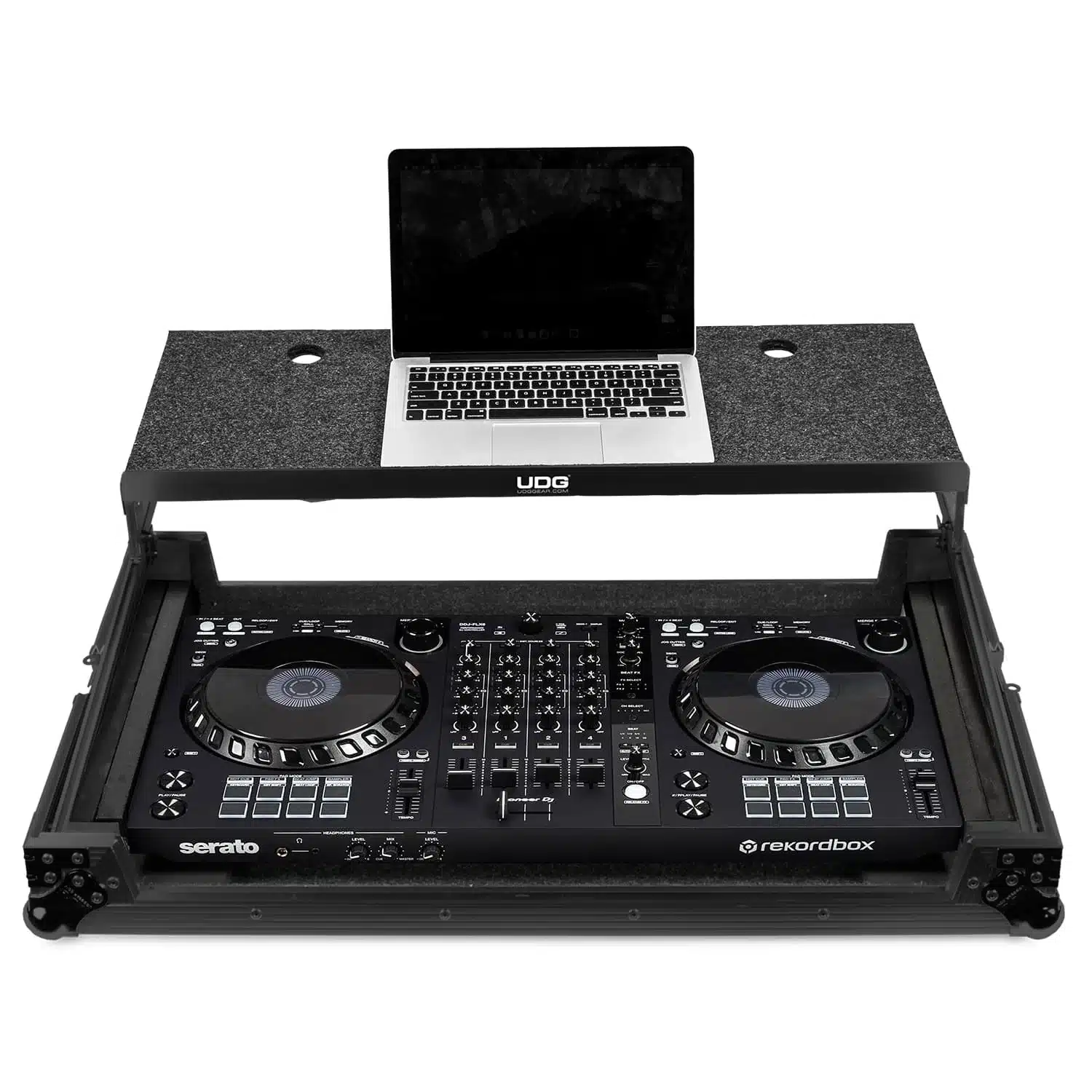 פלייט־קייס UDG לציוד DJ רחב עם מדף לפטופ