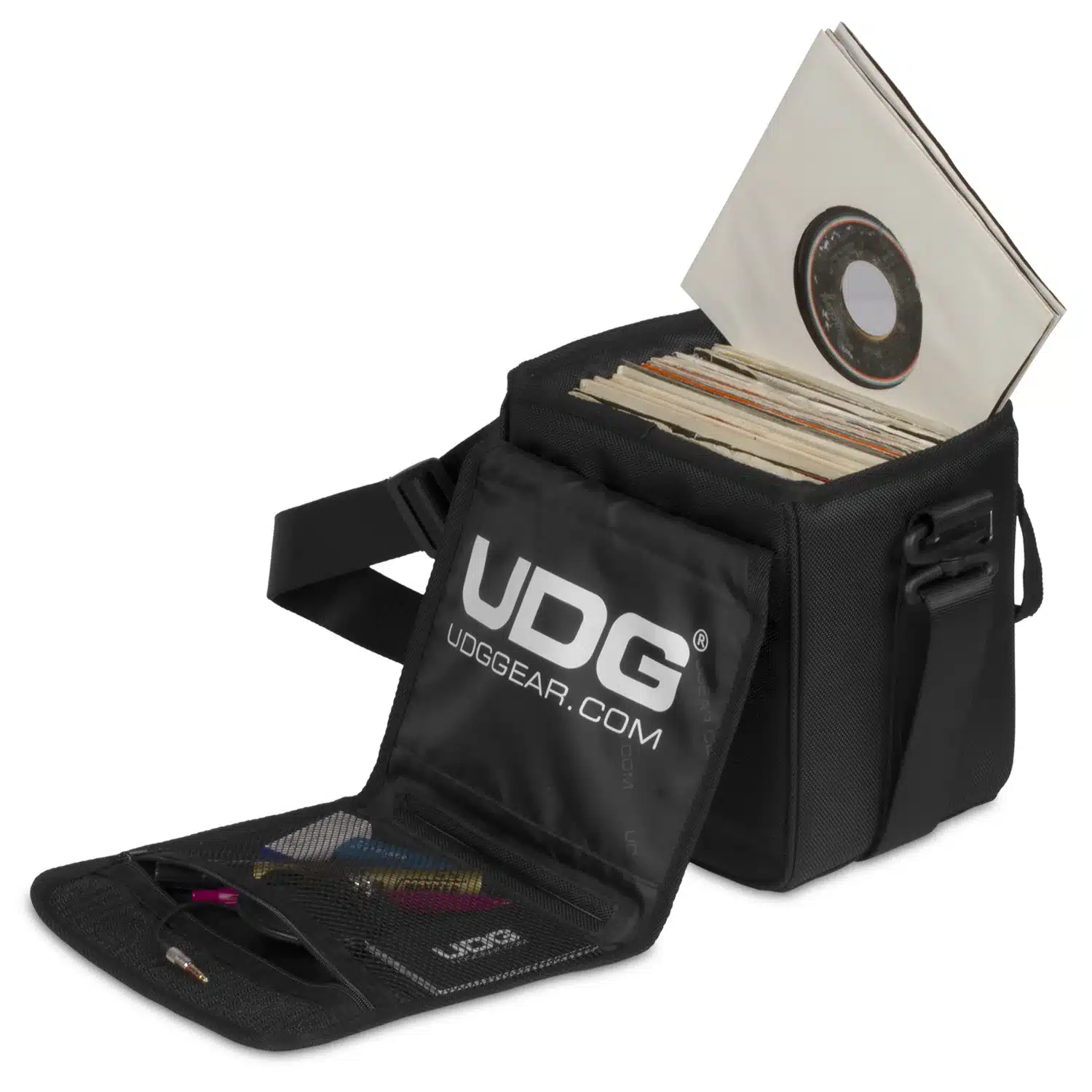 UDG Ultimate 7” SlingBag 60 Black תיק תקליטים פתוח