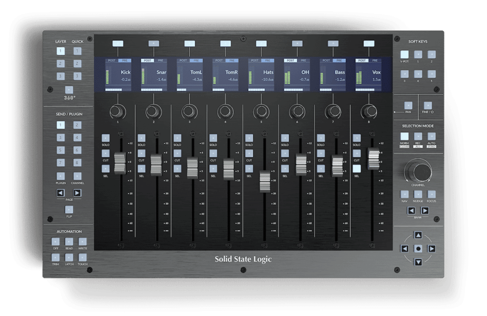 SSL UF8 קונטרולר DAW מבט קדמי