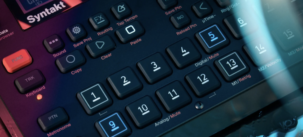 Elektron Syntakt שליטה בסיקוונסר וערוצים