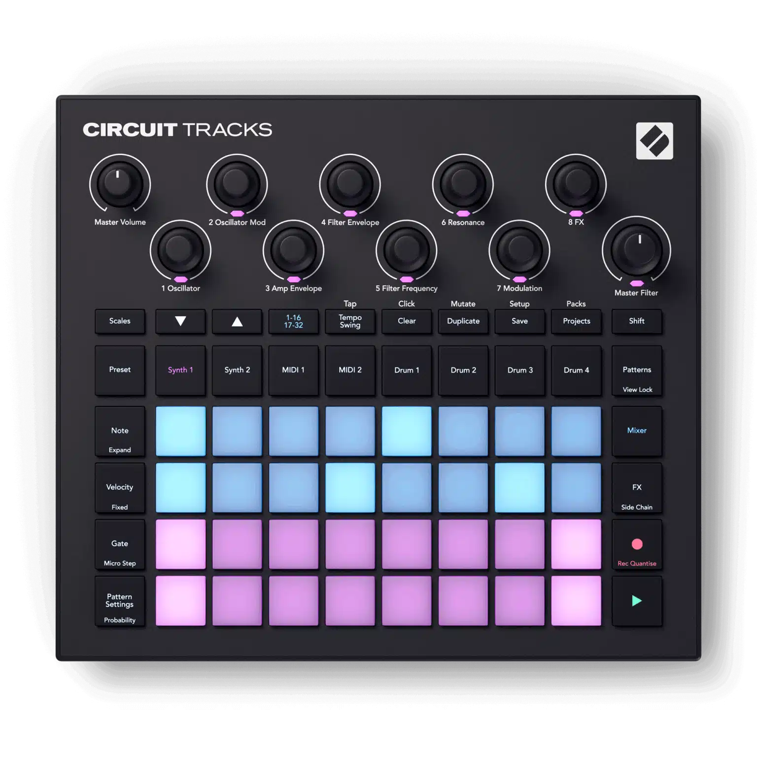 Novation Circuit Tracks מבט קדמי