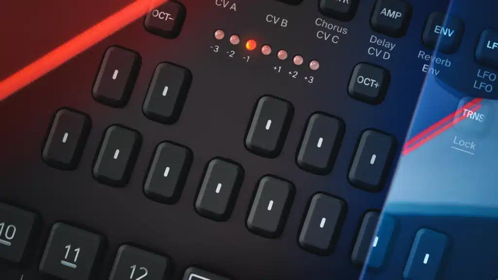 Elektron Analog Four MKII מיקוד על המקלדת