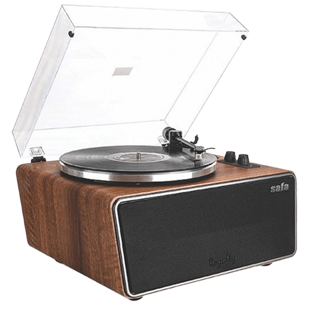 Safa HP-H008 Pro Royalty — פטיפון עץ יוקרתי עם רמקולים מובנים במבט חזית