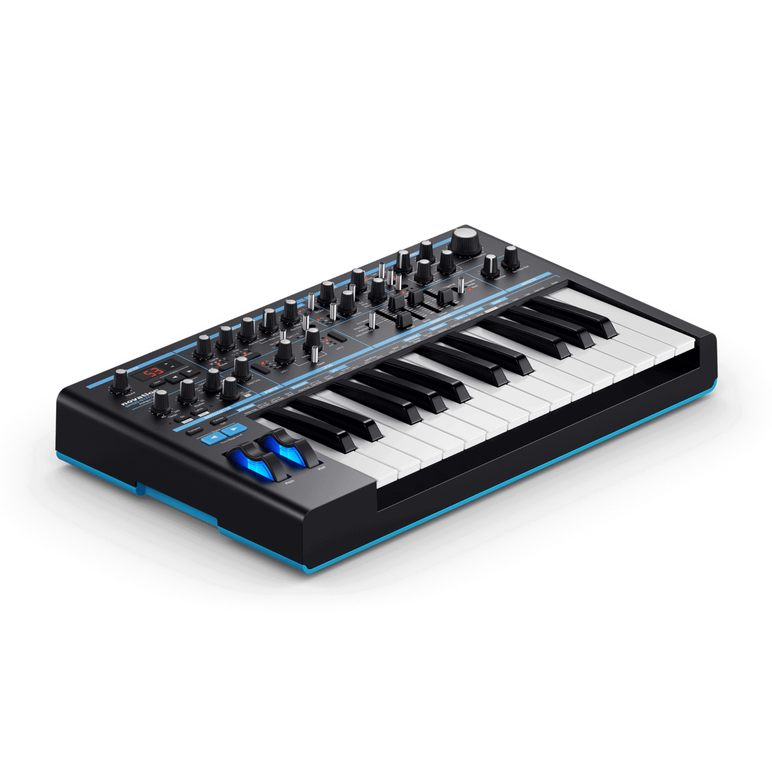 פאנל שליטה של Novation Bass Station II