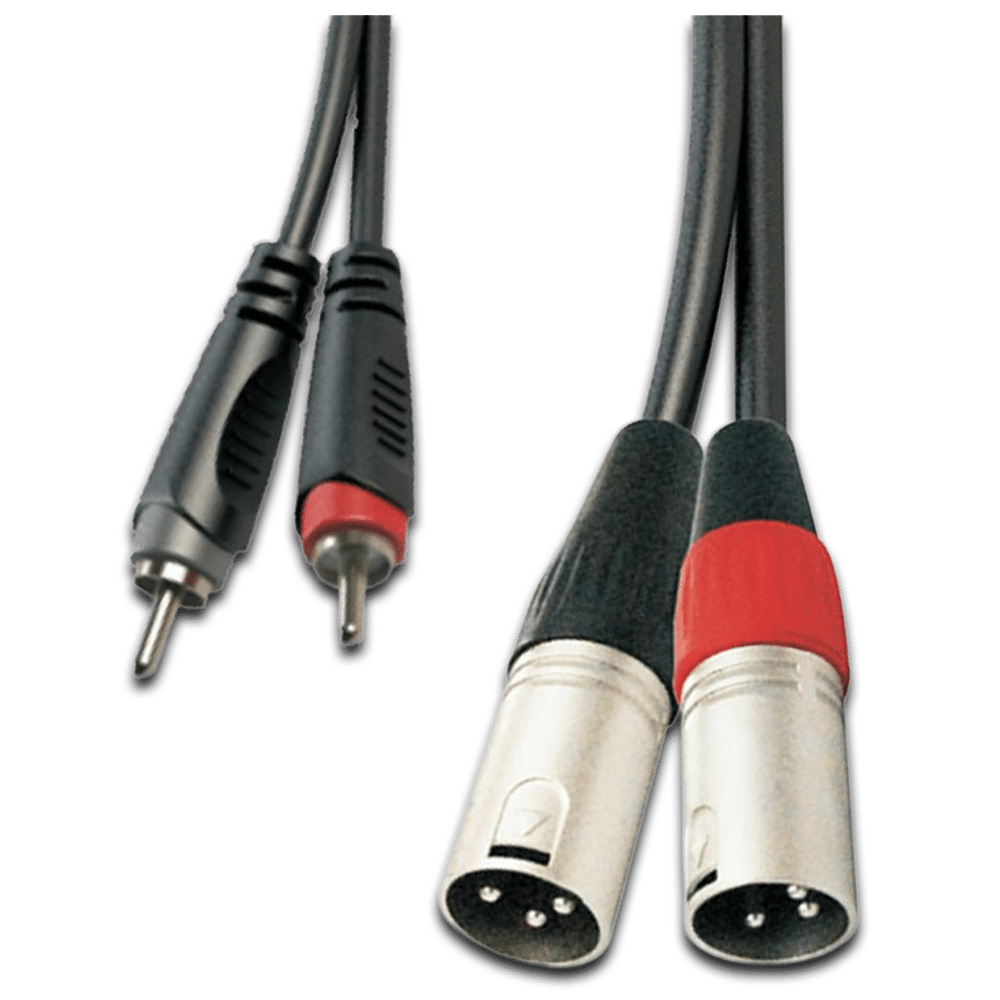 כבל XLR זכר כפול ל-RCA זכר כפול — מבט חזית