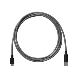 Elektron כבל USB-C ל-USB-B עם ציפוי ניילון אפור ולוגו Elektron