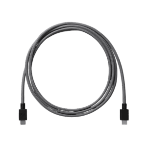 Elektron כבל USB-C ל-USB-C עם ציפוי ניילון אפור ולוגו Elektron