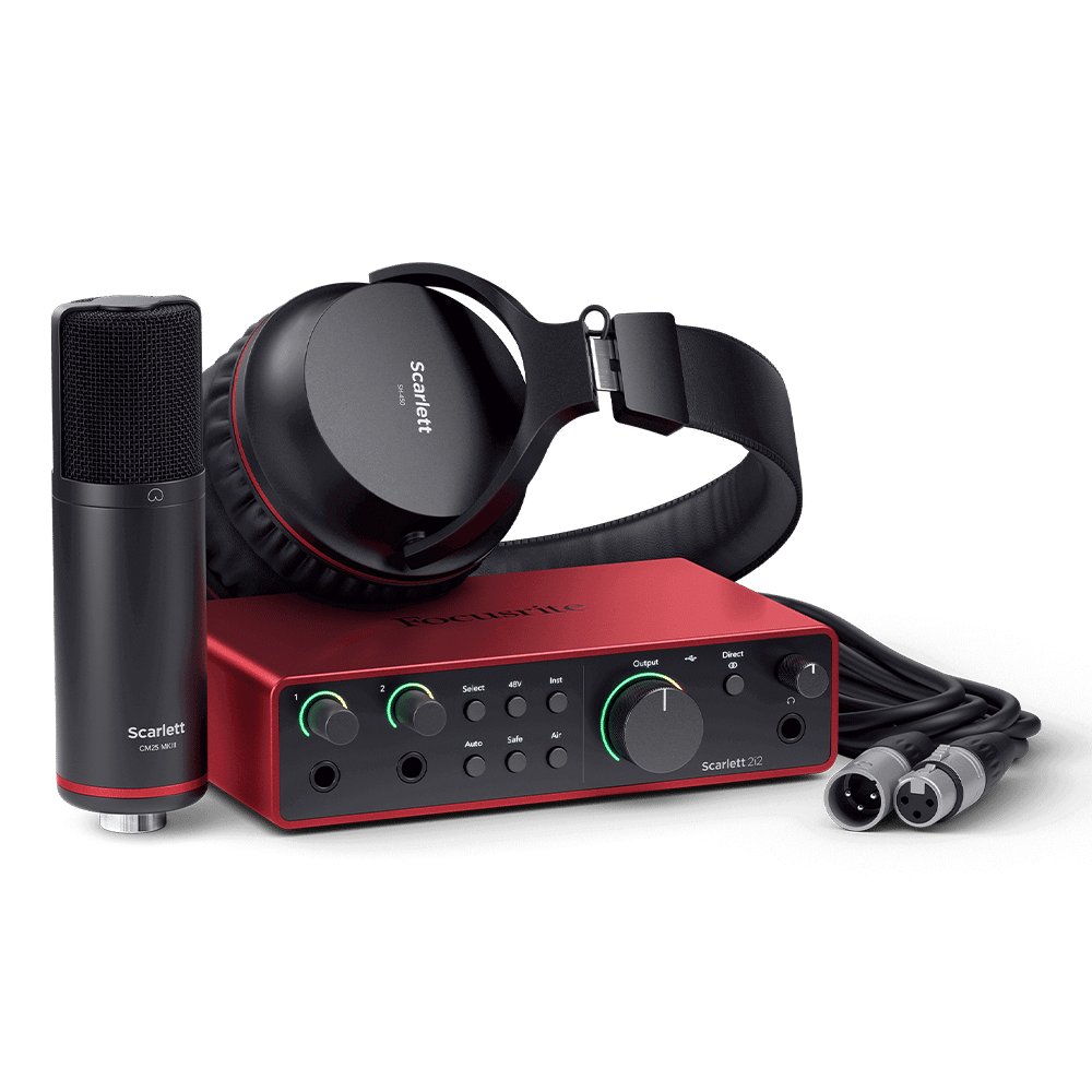 Focusrite Scarlett 2i2 Studio G4 ממשק אודיו שני פרה-אמפים הקלטה