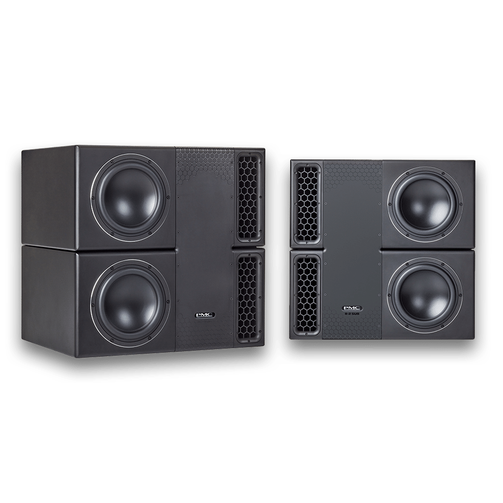 PMC 8-2 SUB מבט חזית עם זוג וופרים 8 אינץ' ומארז מקצועי