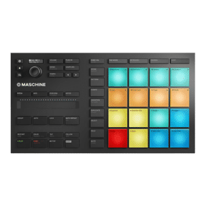 MASCHINE MIKRO MK3 מבט חזית עם 16 פדים ו-Smart Strip כפול