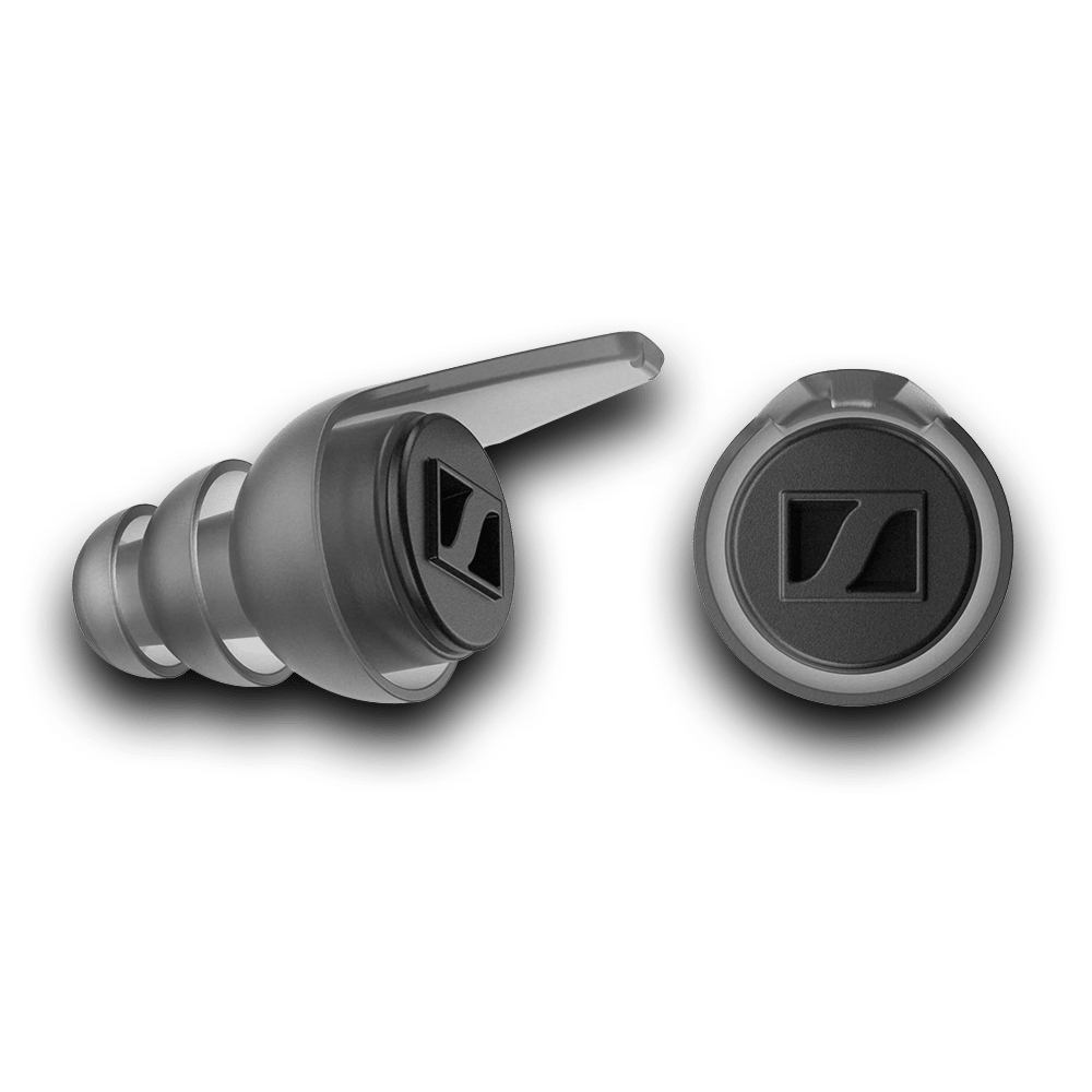 Sennheiser SoundProtex — מבט חזית על אטמי האוזניים והפילטרים