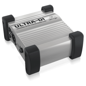 Behringer Ultra-DI DI100 — מבט חזית על גוף האלומיניום הקשיח