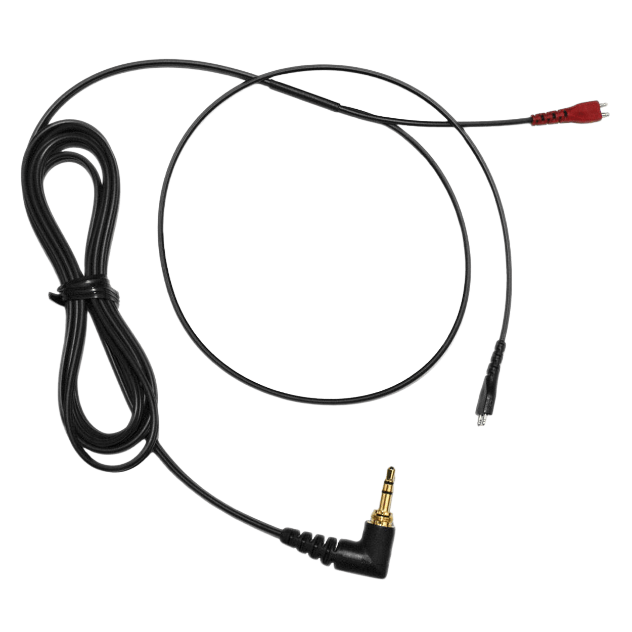 כבל ישר מקורי Sennheiser HD 25 — מבט מלא על הכבל והתקע הישר בזווית