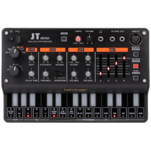 Behringer JT MINI — מבט חזית על הסינתסייזר האנלוגי הנייד