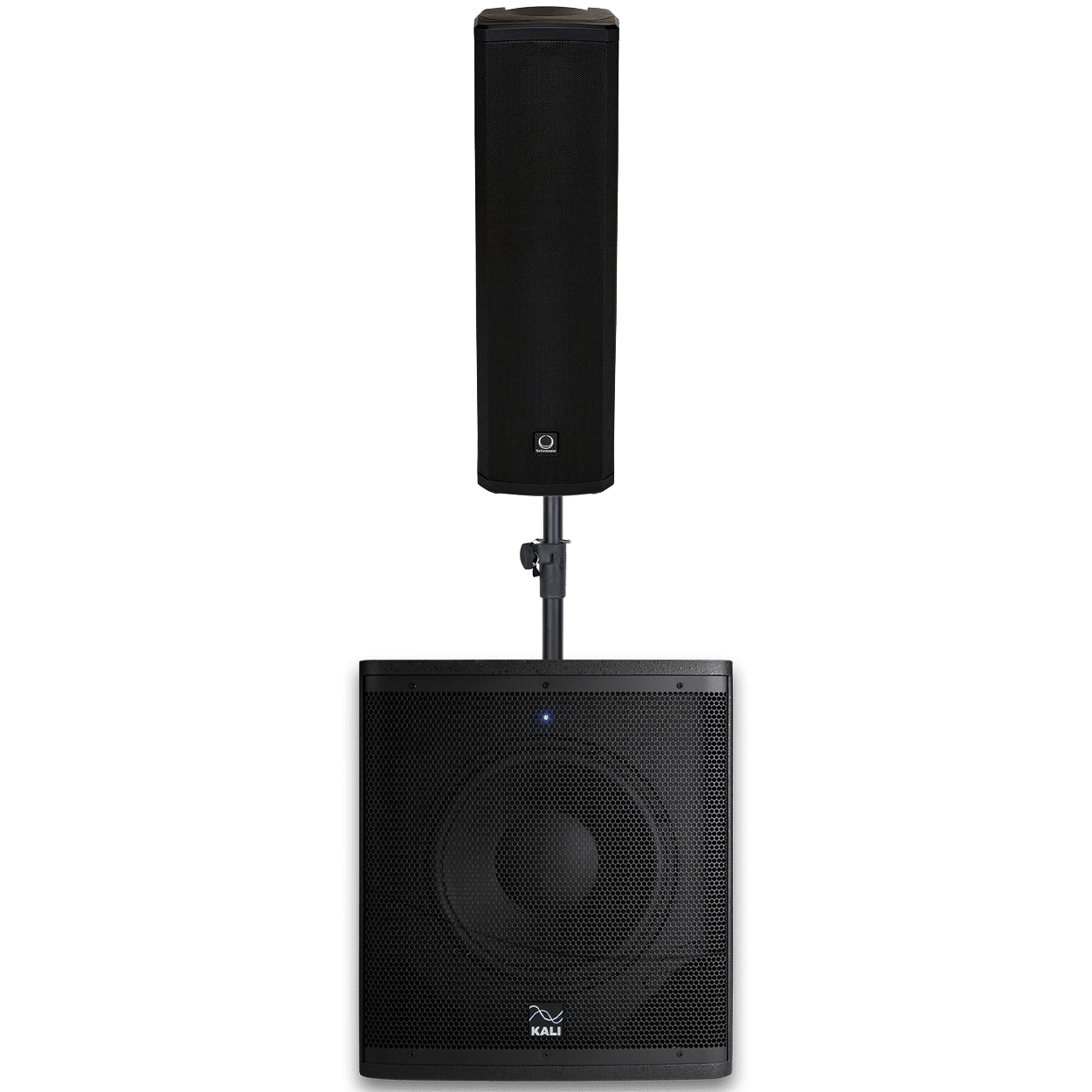 מערכת הגברה קולונה Turbosound iP300, Kali WS-12 ומוט Gravity — מבט חזית