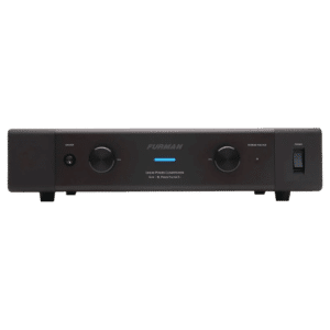 Furman Elite-16 PF E i — מבט חזית על מסנן המתח עם מנורות ה-LED הנשלפות