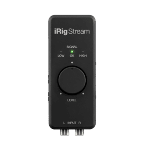 IK Multimedia iRig Stream — מבט חזית על כרטיס הקול הקומפקטי