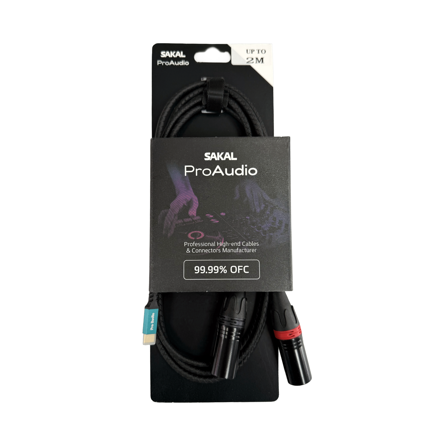 כבל אודיו SAKAL PRO AUDIO USB-C ל-2x XLR זכר באורך 2 מטר — מבט חזית
